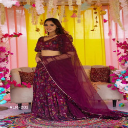 Premium Digital Print Tiered Lehenga Choli with Dupatta